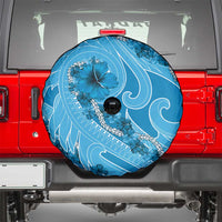 Hawaii Blue Hibiscus Pikake Lei Spare Tire Cover - Polynesian Pride