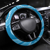 Hawaii Blue Hibiscus Pikake Lei Steering Wheel Cover - Polynesian Pride