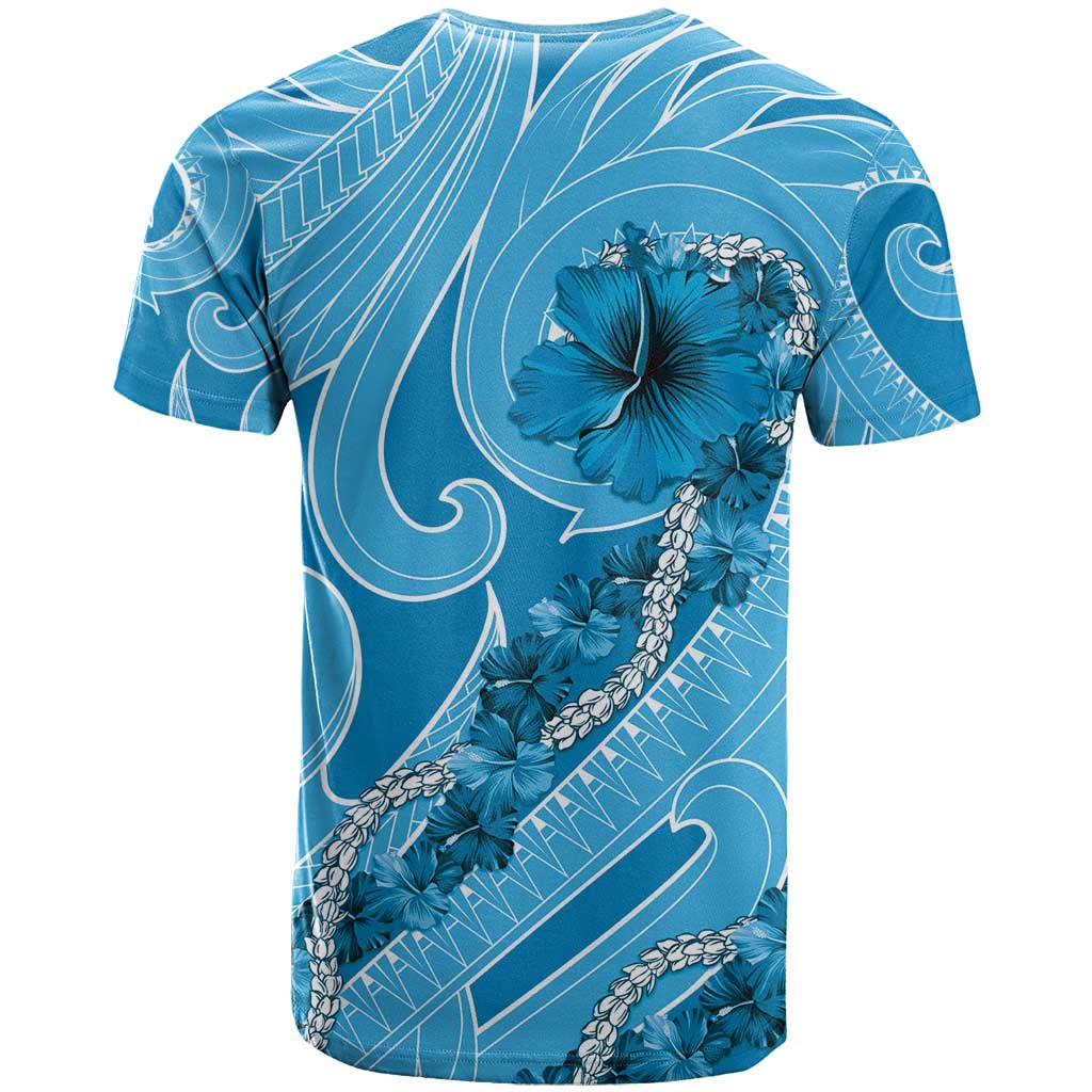 Hawaii Blue Hibiscus Pikake Lei T Shirt - Polynesian Pride