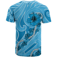 Hawaii Blue Hibiscus Pikake Lei T Shirt - Polynesian Pride