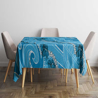 Hawaii Blue Hibiscus Pikake Lei Tablecloth - Polynesian Pride