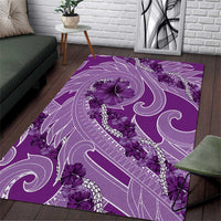 Hawaii Violet Hibiscus Pikake Lei Area Rug - Polynesian Pride