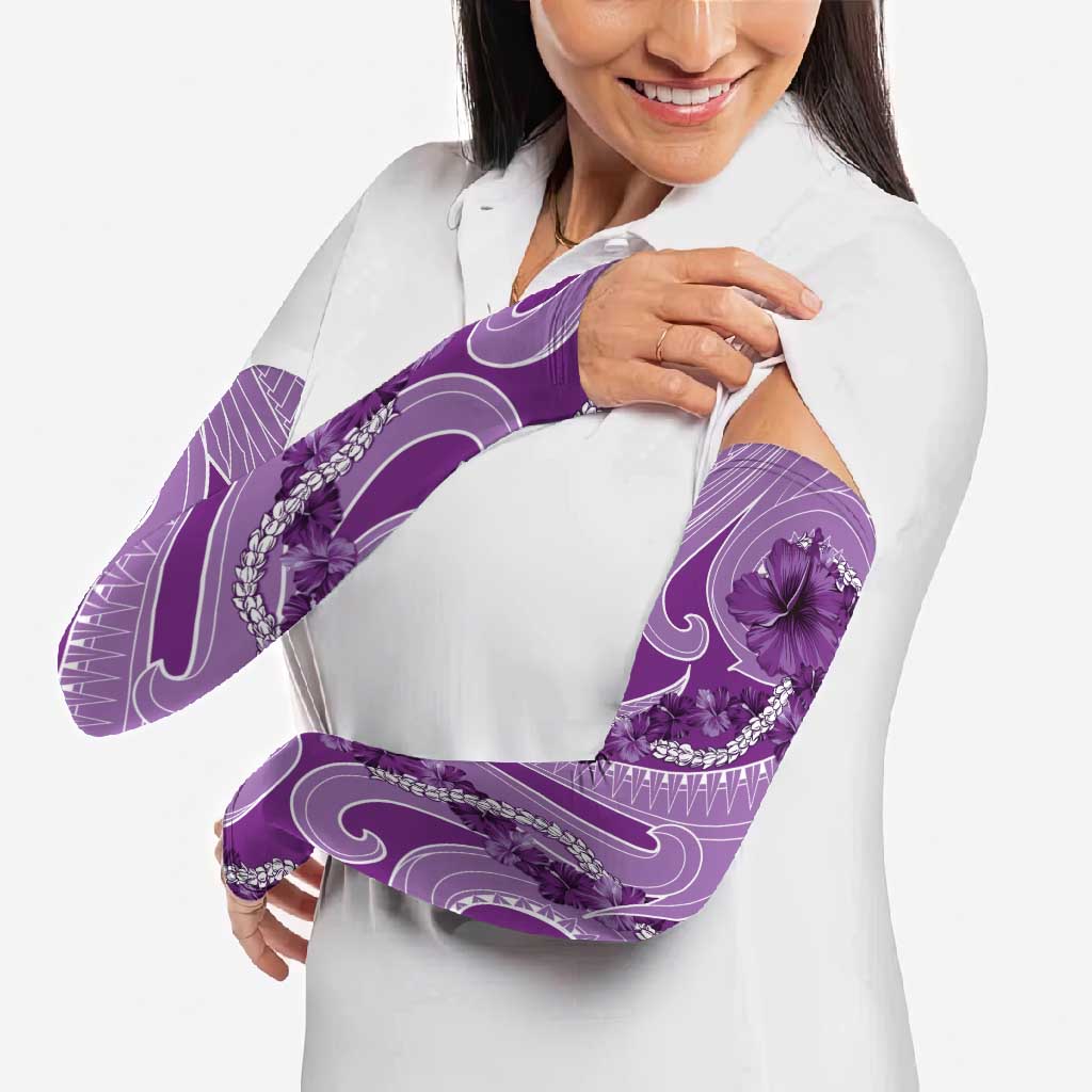 Hawaii Violet Hibiscus Pikake Lei Arm Sleeves LT05 - Polynesian Pride