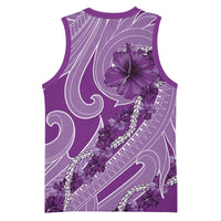 Hawaii Violet Hibiscus Pikake Lei Basketball Jersey LT05 - Polynesian Pride
