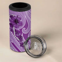 Hawaii Violet Hibiscus Pikake Lei 4 in 1 Can Cooler Tumbler - Polynesian Pride