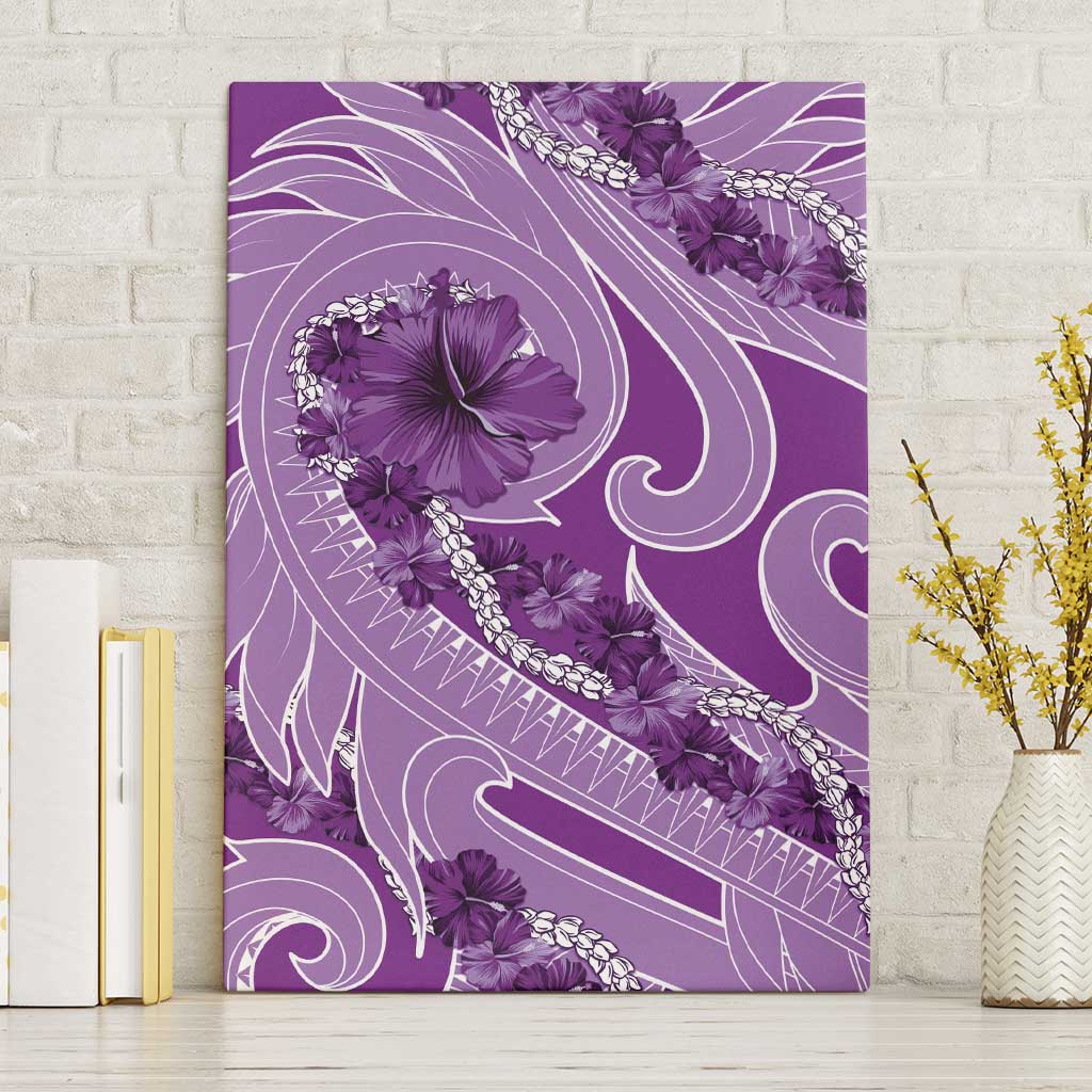 Hawaii Violet Hibiscus Pikake Lei Canvas Wall Art LT05 Without Frame Violet - Polynesian Pride