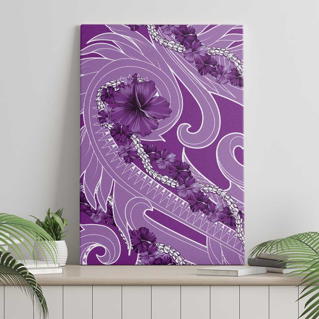 Hawaii Violet Hibiscus Pikake Lei Canvas Wall Art LT05 - Polynesian Pride