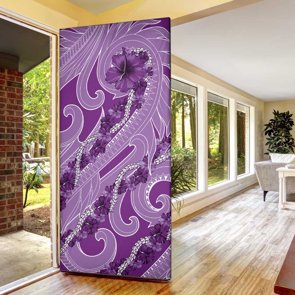 Hawaii Violet Hibiscus Pikake Lei Door Cover - Polynesian Pride