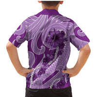 Hawaii Violet Hibiscus Pikake Lei Family Matching Mermaid Dress and Hawaiian Shirt - Polynesian Pride