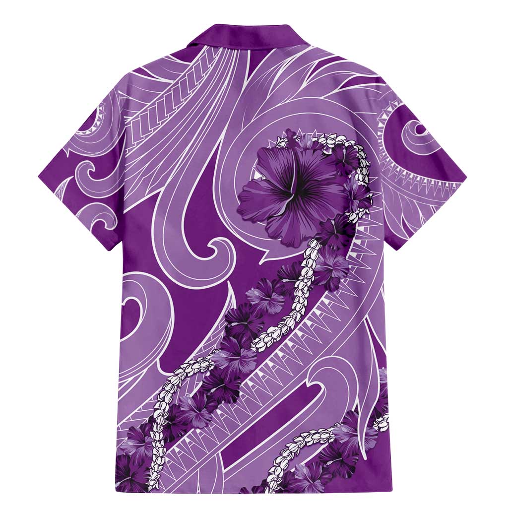Hawaii Violet Hibiscus Pikake Lei Family Matching Mermaid Dress and Hawaiian Shirt - Polynesian Pride