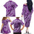 Hawaii Violet Hibiscus Pikake Lei Family Matching Off The Shoulder Long Sleeve Dress and Hawaiian Shirt - Polynesian Pride