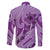 Hawaii Violet Hibiscus Pikake Lei Family Matching Off The Shoulder Long Sleeve Dress and Hawaiian Shirt - Polynesian Pride