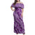 Hawaii Violet Hibiscus Pikake Lei Family Matching Off Shoulder Maxi Dress and Hawaiian Shirt - Polynesian Pride