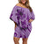 Hawaii Violet Hibiscus Pikake Lei Family Matching Off Shoulder Short Dress and Hawaiian Shirt - Polynesian Pride