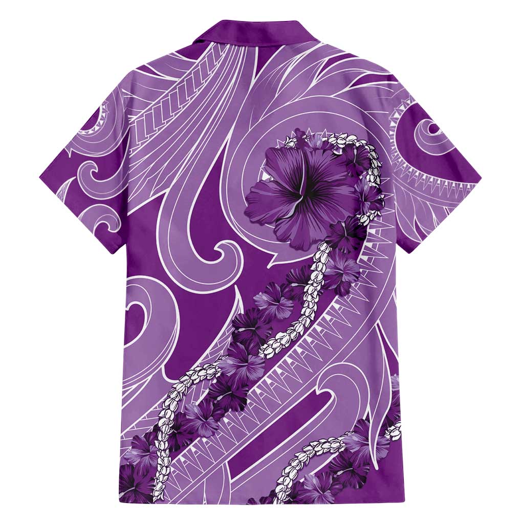 Hawaii Violet Hibiscus Pikake Lei Family Matching Summer Maxi Dress and Hawaiian Shirt - Polynesian Pride