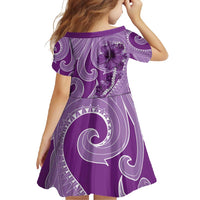 Hawaii Violet Hibiscus Pikake Lei Family Matching Tank Maxi Dress and Hawaiian Shirt - Polynesian Pride