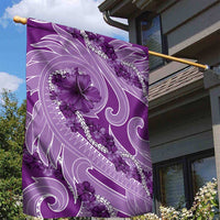 Hawaii Violet Hibiscus Pikake Lei Garden Flag - Polynesian Pride