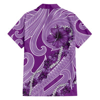 Hawaii Violet Hibiscus Pikake Lei Hawaiian Shirt - Polynesian Pride