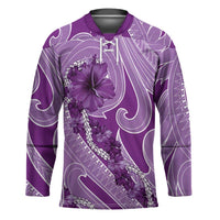 Hawaii Violet Hibiscus Pikake Lei Hockey Jersey - Polynesian Pride