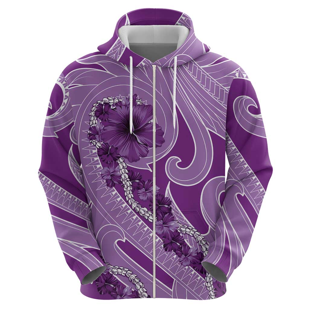 Hawaii Violet Hibiscus Pikake Lei Hoodie - Polynesian Pride