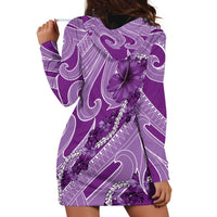Hawaii Violet Hibiscus Pikake Lei Hoodie Dress - Polynesian Pride