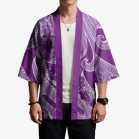 Hawaii Violet Hibiscus Pikake Lei Kimono - Polynesian Pride