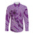 Hawaii Violet Hibiscus Pikake Lei Long Sleeve Button Shirt - Polynesian Pride