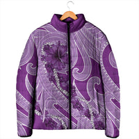 Hawaii Violet Hibiscus Pikake Lei Padded Jacket - Polynesian Pride