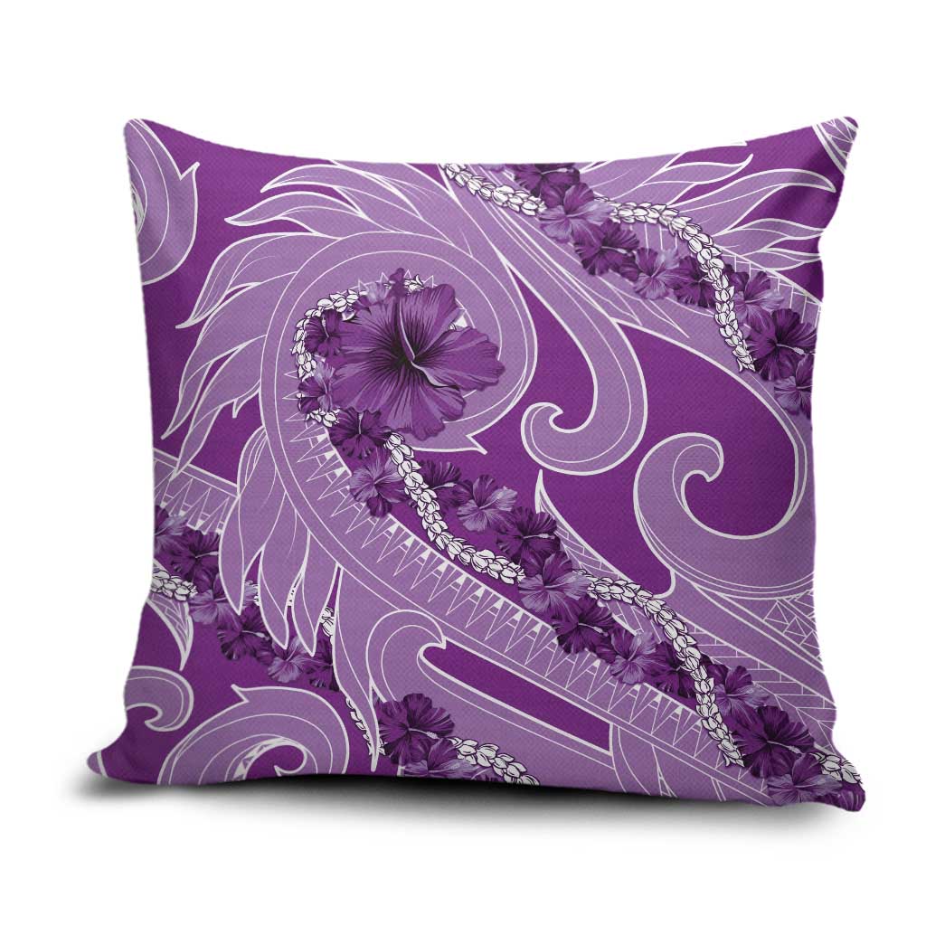 Hawaii Violet Hibiscus Pikake Lei Pillow Cover - Polynesian Pride