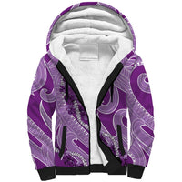 Hawaii Violet Hibiscus Pikake Lei Sherpa Hoodie - Polynesian Pride