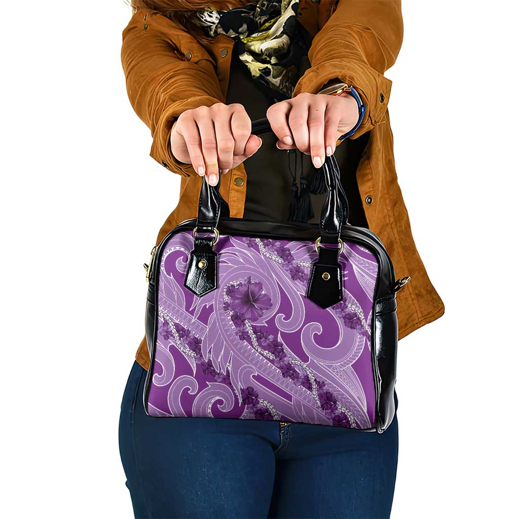 Hawaii Violet Hibiscus Pikake Lei Shoulder Handbag - Polynesian Pride