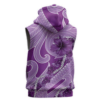Hawaii Violet Hibiscus Pikake Lei Sleeveless Hoodie LT05 - Polynesian Pride