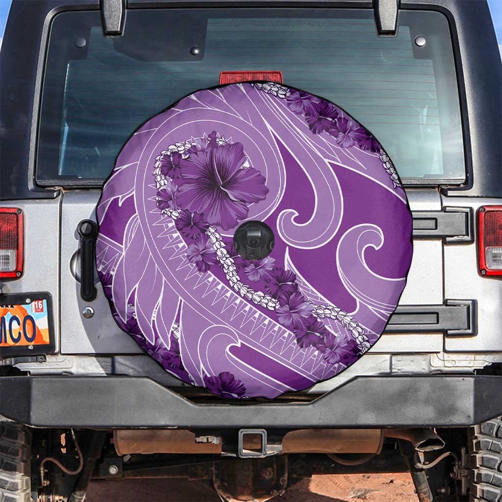 Hawaii Violet Hibiscus Pikake Lei Spare Tire Cover - Polynesian Pride