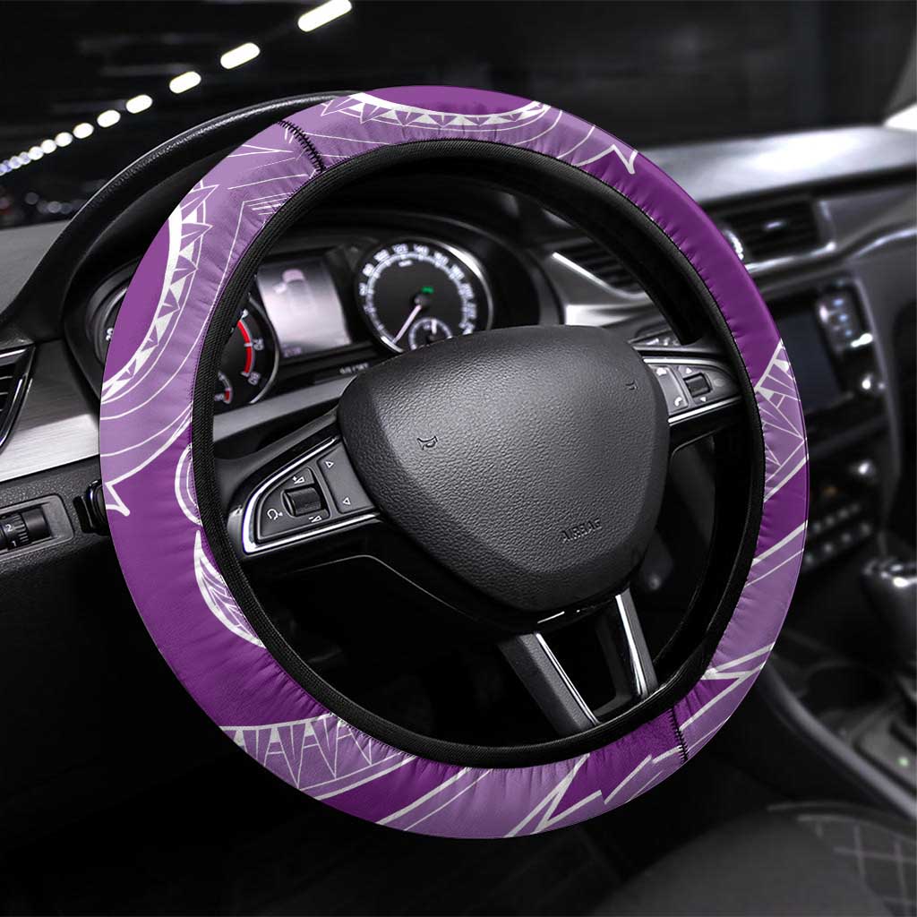 Hawaii Violet Hibiscus Pikake Lei Steering Wheel Cover - Polynesian Pride