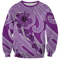 Hawaii Violet Hibiscus Pikake Lei Sweatshirt - Polynesian Pride