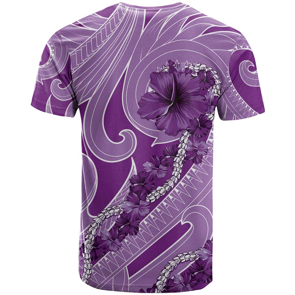 Hawaii Violet Hibiscus Pikake Lei T Shirt - Polynesian Pride