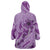 Hawaii Violet Hibiscus Pikake Lei Wearable Blanket Hoodie - Polynesian Pride