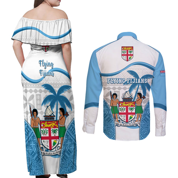 Custom Fiji Rugby Long Sleeve Shirt World Cup 2023 Fijian Tapa Pattern Blue Version LT05 main image 1
