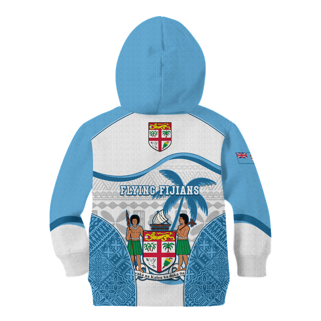 Fiji Rugby Kid Hoodie World Cup 2023 Fijian Tapa Pattern Blue Version LT05 - Polynesian Pride