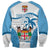 Custom Fiji Rugby Sweatshirt World Cup 2023 Fijian Tapa Pattern Blue Version LT05 - Polynesian Pride