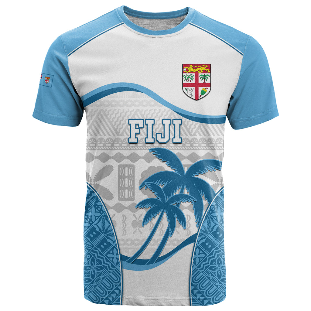 Custom Fiji Rugby T Shirt World Cup 2023 Fijian Tapa Pattern Blue Version LT05 Blue - Polynesian Pride