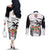 Fiji Rugby Couples Matching Off The Shoulder Long Sleeve Dress and Long Sleeve Button Shirts World Cup 2023 Fijian Tapa Pattern Black Version LT05 - Polynesian Pride
