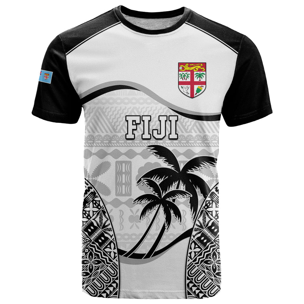 Fiji Rugby T Shirt World Cup 2023 Fijian Tapa Pattern Black Version LT05 Black - Polynesian Pride