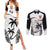 Custom Fiji Rugby Couples Matching Summer Maxi Dress and Long Sleeve Button Shirts World Cup 2023 Fijian Tapa Pattern Black Version LT05 Black - Polynesian Pride