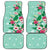 Hawaii Tropical Flowers Car Mats Polynesian Tattoo Mint Green