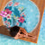 Hawaii Tropical Flowers Beach Blanket Polynesian Tattoo Sky Blue