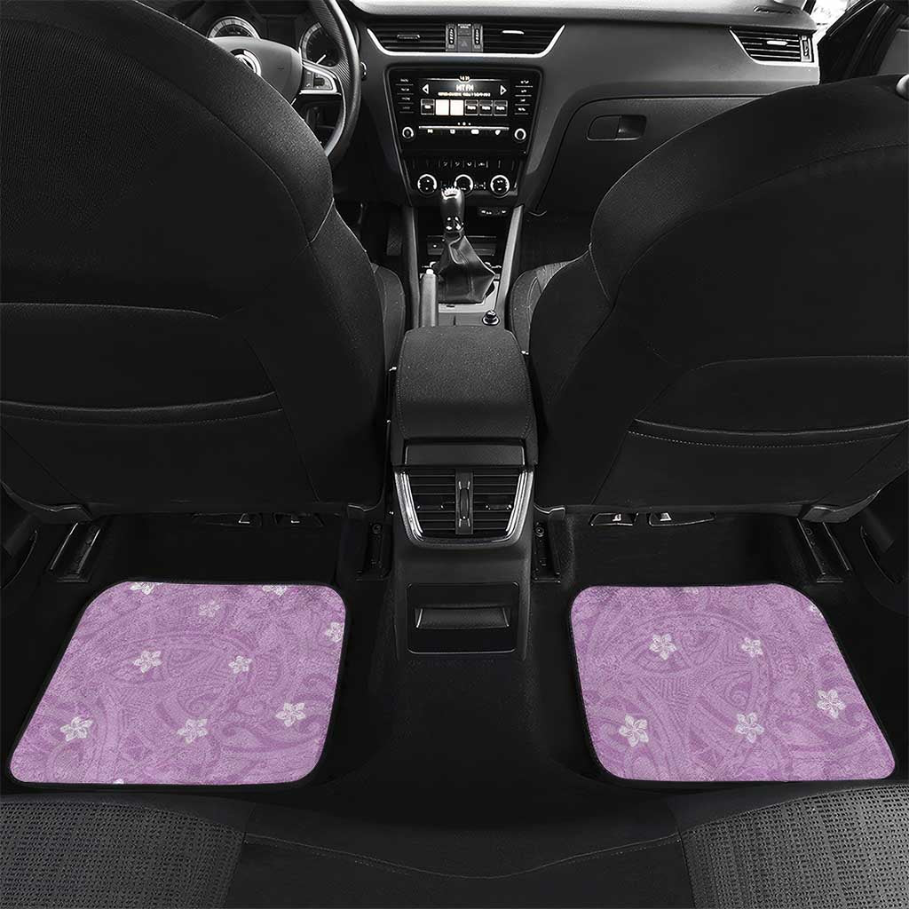 Hawaii Tropical Flowers Car Mats Polynesian Tattoo Lavender