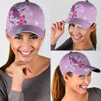 Hawaii Tropical Flowers Classic Cap Polynesian Tattoo Lavender