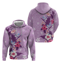 Hawaii Tropical Flowers Hoodie Polynesian Tattoo Lavender