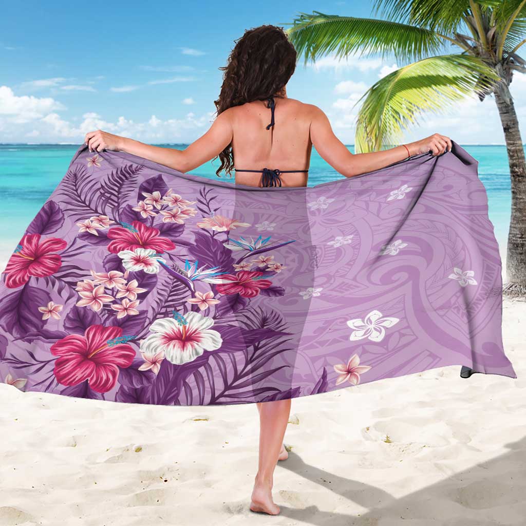Hawaii Tropical Flowers Sarong Polynesian Tattoo Lavender